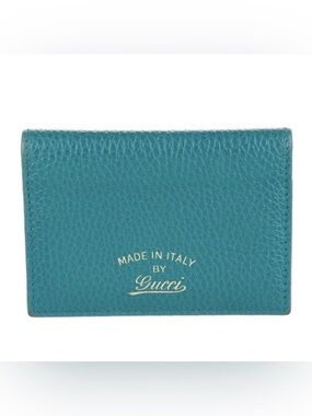 Gucci Teal Leather Card Holder